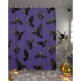 thumbnail image 2 of Halloween Crows Shower Curtain Set ，Waterproof Fabric Shower Curtains Retro Classic Watercolor Art Purple Texture Shower Curtains for Bathroom,Bathroom Decor 54x"78", 2 of 6
