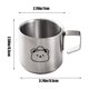 thumbnail image 3 of Taza de café de acero inoxidable de doble pared de 160 ml para niños, a prueba de caídas y con asa, para oficina, de acero inoxidable, 3 of 6