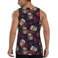 thumbnail image 3 of Gaeub Roses Skulls Men's Athletic Tank Top, Workout Sleeveless Shirts, Running Tank Tops for Gym, Running, Training - Large, 3 of 9