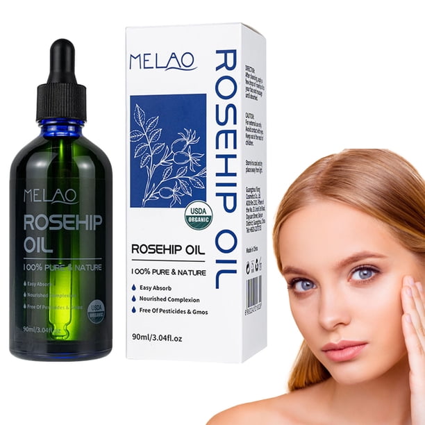 Sérum facial con aceite de rosa mosqueta | Vitamina C E Hidratante para el rostro | Antienvejecimiento, hidratante, reduce el daño solar, manchas de la edad, arrugas | Para todo tipo de pieles 90ml