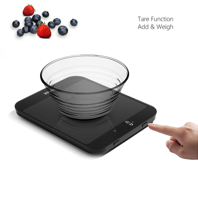 Vitafit 33lb Digital Kitchen Scale, Multifunction Food Scale Weight Grams  black