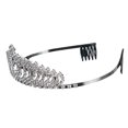 thumbnail image 2 of Corona de princesa opcional de oro y plata, banquete de boda, gran corona de diamantes de imitación, accesorios de boda, 2 of 5