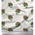 thumbnail image 1 of Soimoi Rayon Fabric Leaves & Lotus Block Print Fabric by Yard 56 Inch Wide, 1 of 3