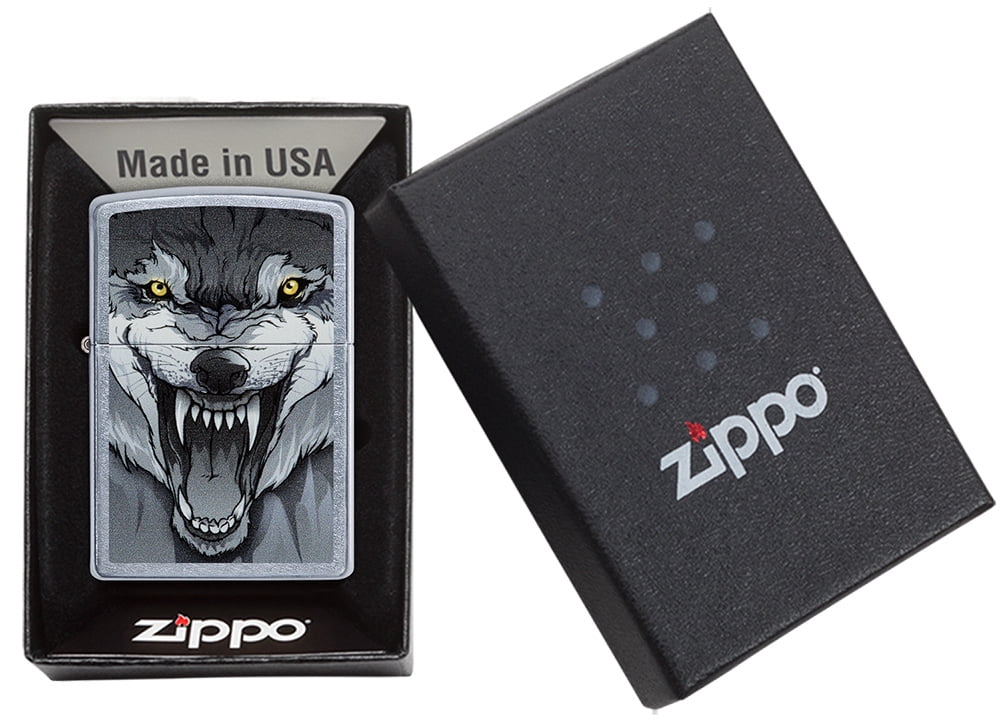 Zippo Street Chrome Wolf Windproof Pocket Lighter