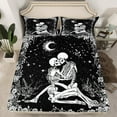thumbnail image 2 of Castle Fairy Teens Gothic Skeleton 4-Piece Full Size Sheets,Bohemian Flower Bed Sheets,Starry Sky Lightweight Sheet Sets,Luxury Bedroom Decor, 2 of 7
