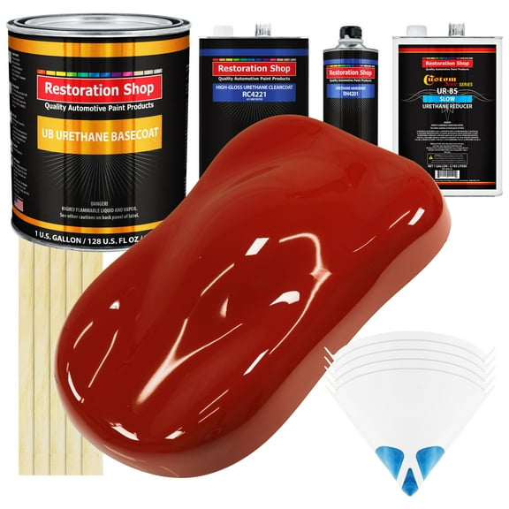 Candy Apple Red SLOW 1 Gallon Automotive Paint Kit URETHANE BASECOAT & Clearcoat