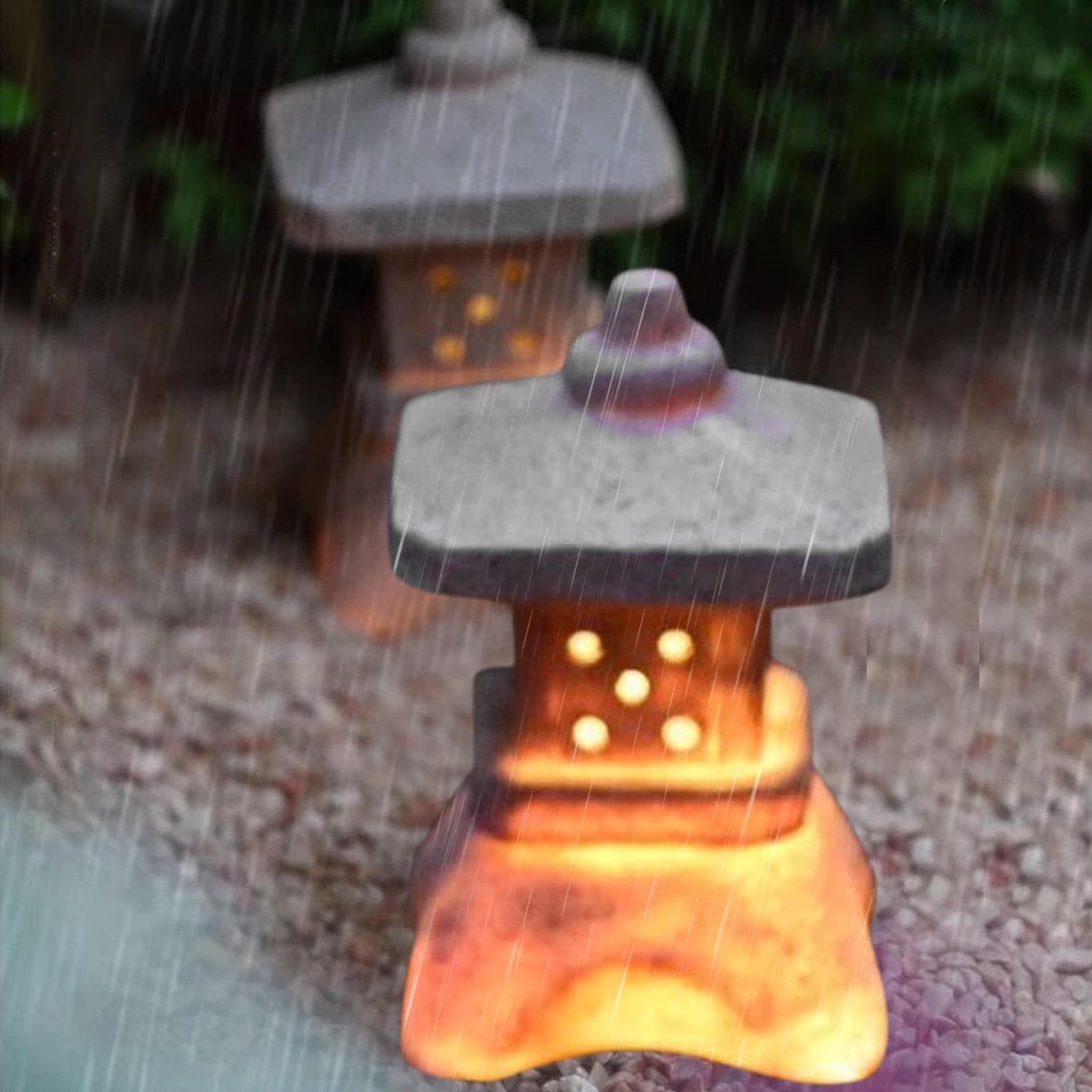 Harpi Solar Garden Lights - Pagoda Garden Statues Outdoor Decor, Solar Powered Statue Lights, Yard Art Sculptures, Zen Landscape Lighting, Asian Decor for Backyard, Gifts for Women Mom