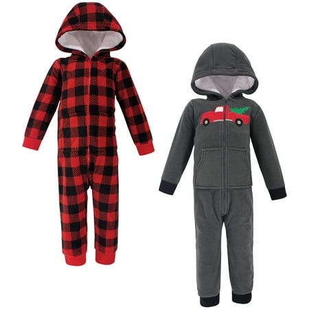 Hudson Baby Toddler Boy Fleece Jumpsuits & Coveralls, 2-Pack