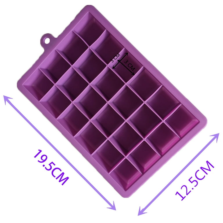 AYI&AYEE Silicone Ice Cube Trays with Lids - 2 Pack - 24 Cavities 1 inch  (1.2 tbsp / 20ml / 0.6 fl oz) Square Ice Cubes Baking Molds - BPA free -  Easy