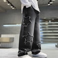 thumbnail image 4 of Boys Hip Hop Baggy Jeans Wide Leg Jeans Casual Loose Denim Pants Y2k Streetwear Boys' Relaxed Jean Casual Trousers with Elastic Waistband Black 6-7Years, 4 of 6