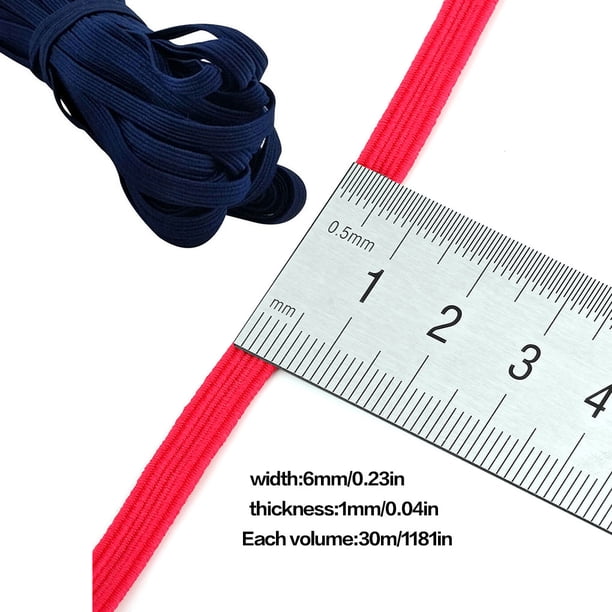 Banda elástica de 6mm 30 metros, ropa, pantalones, costura, reparación, banda elástica de poliéster de Color sólido DIY Advancent HA5092-22