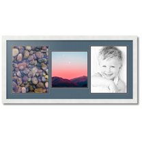 ArtToFrames Collage Photo Picture Frame with 1 - 10x10 and 2 - 10x13 Openings, Framed in White with Dutch Blue and Black Mats (CDM-3966-71)