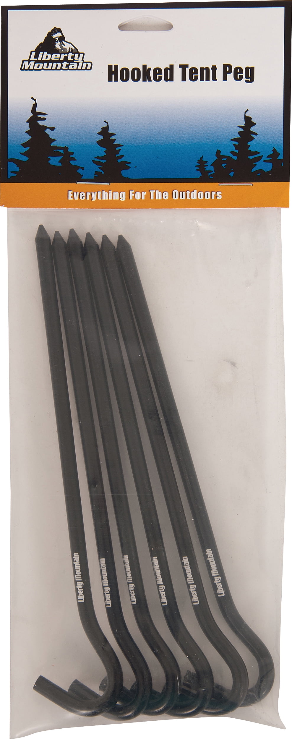 Liberty Mountain Aluminium Hooked Tent Peg, Pack of 6 (7-Inch)