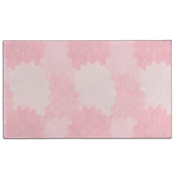 Pink Floral and Petal Pattern Door Rugs,Washable Non Slip Door Mats Indoor,Decorative Door Mats,Entry Mat Indoor for Entrance,Bedroom,Kitchen,Bathroom,17"x30"