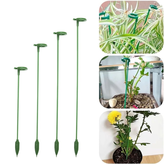 Support Frame 10 Pack Green Plant Support Stakes with Adjustable Rings for Indoor Outdoor Garden Flowers Roses Orchids(17cm) Rkxzt