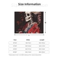 thumbnail image 5 of Naloa Geisha Skeleton With Flowers Flannel Fleece Throw Blanket for Bed Couch, Thick Blanket - All Seasons Suitable for Women, Men and Kids-, 5 of 6