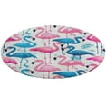 thumbnail image 4 of Flamingo Pattern Washable Round Rug -Circle Area Rugs for Nursery Bedroom, Vintage Non Slip Non Shedding Low Pile Carpet for Living Room Coffee Table Entryway, 4 of 6