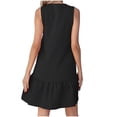 thumbnail image 4 of WCMZJ Sundresses for Women Vacation Summer Dresses V Neck Sleeveless Button Down Ruffle Casual Beach Spring Midi Dress Black XXL, 4 of 7