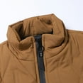 thumbnail image 4 of BiZtdJrK Warm Vest for Men Big And Tall Sleeveless Puffer Jacket Full Zip Outdoor Winter Cotton Vests with Zipper Pockets Brown XL, 4 of 9