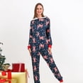 thumbnail image 4 of 2023 Christmas Family Matching Outfits Elk Allover Print Mom Dad Kids Baby Zipper Hooded Jumpsuit Cute Sleepwear Romper Pajamas, 4 of 4