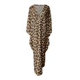 thumbnail image 4 of Women Floral Print Kaftan Dresses Plus Size Bathing Suit Cover Up Moo Moos Caftan Beach Dress for Swimwear Summer for Home Lounging Beach Resort(Brown,One Size), 4 of 4