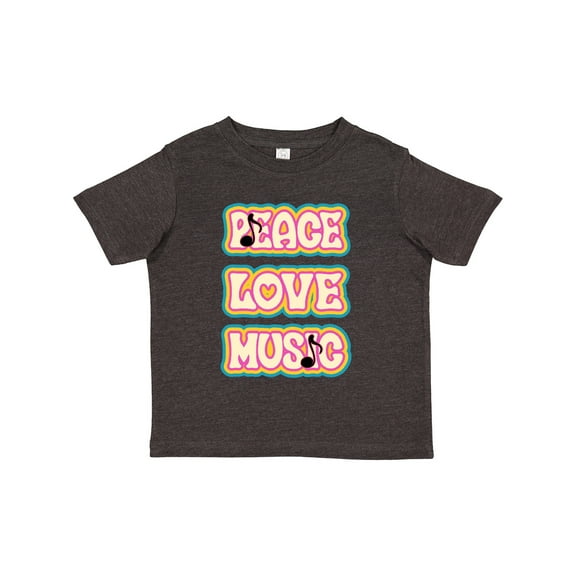 Inktastic Peace Love Music Quote Girls Toddler T-Shirt