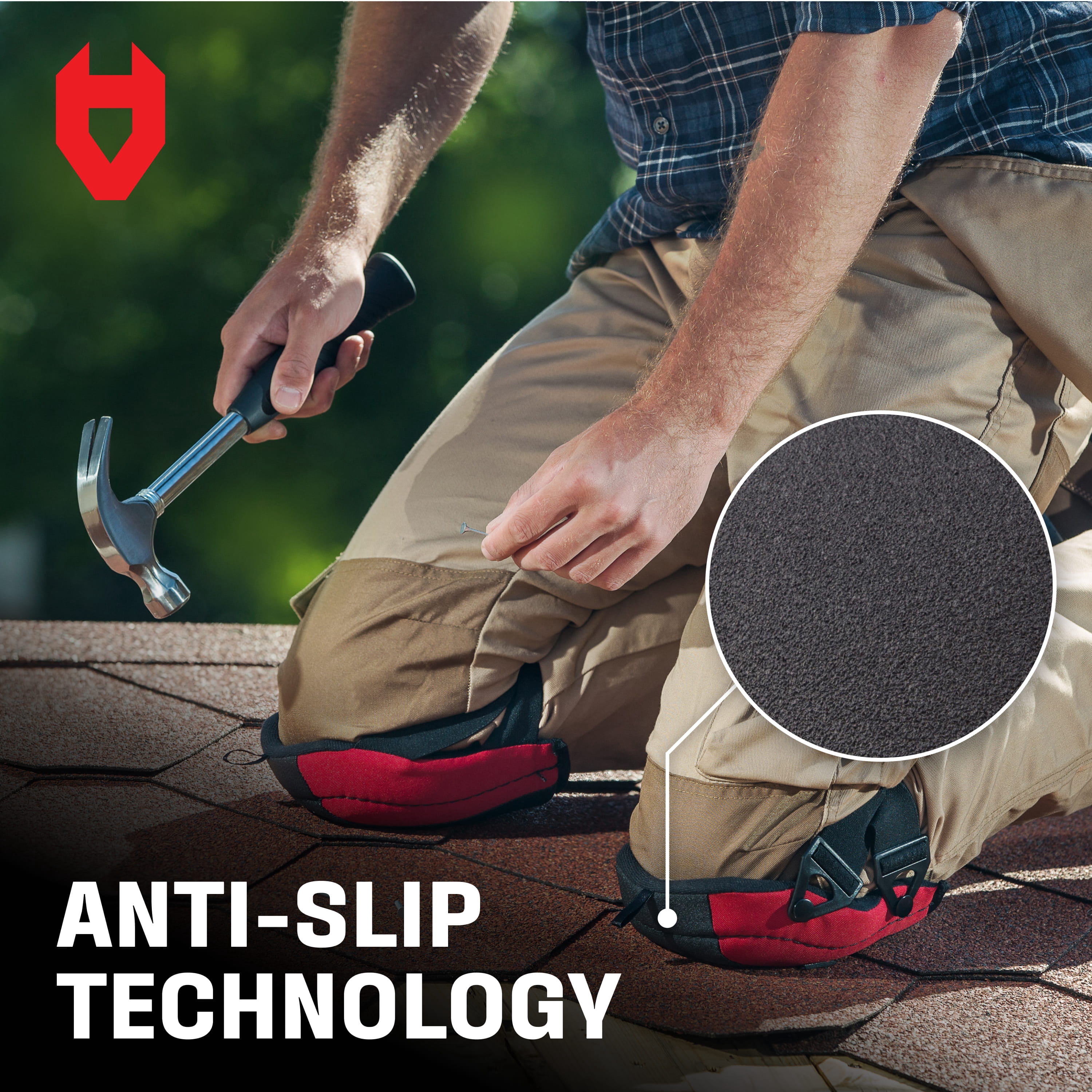 NoCry Non-Slip Work Knee Pads for Men and Women with Thick Soft Foam Padding, Strong, Adjustable Straps and Easy-to-Use Buckle Clips — Stay in Place While You Move — Perfect for Flooring or Gardening