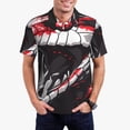 thumbnail image 2 of Balery Fierce Red Viper Graphic Art Printed Men’s Short Sleeve Polo Shirt, Midweight Men's Shirt,Golf Polo shirts -4X-Large, 2 of 8