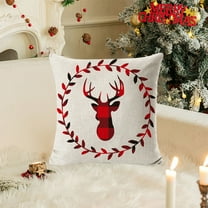 Stijggn Christmas Pillow Covers 18x18 Christmas Home Decor Xmas Series Cushion Pillow Cover Custom Zippered Square Pillowcase for Room Bed Couch Sofa Decorative