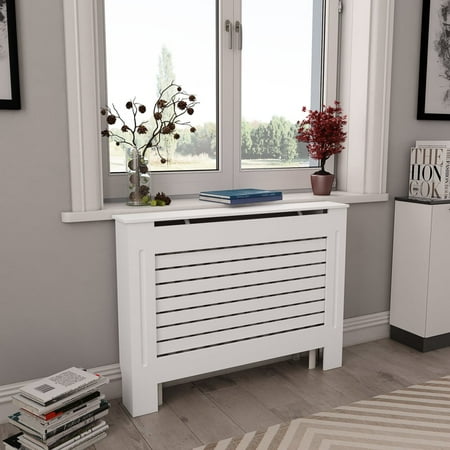 

Zerodis Radiator Cover White Matte Finish MDF Modern Design 44.1 x7.5 x32.1