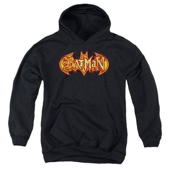 Batman - Fiery Shield - Youth Hooded Sweatshirt - X-Large