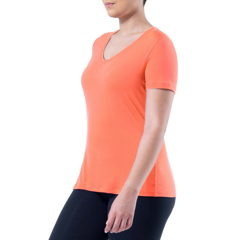 Athletic Works Women's Active V-Neck T-Shirt with Short Sleeves, 2-Pack,  Sizes XS-XXXL 