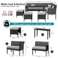 thumbnail image 5 of 10 Piece Outdoor Dining Set, All-Weather Wicker Sectional Sofa with Cushions, Pillows, Dining Table and Ottoman, Rattan Conversation Set for Garden, Porch, Lawn, Gray, 5 of 9