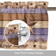 thumbnail image 6 of Country Stars Valance Curtain for Windows Purple Wood Grain Bless Our Home Farmhouses Rod Pocket Curtain Valances Short Window Treatments Panels for Kitchen Bathroom Laundry Basement 60 x 18 Inch, 6 of 9