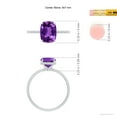 thumbnail image 4 of ANGARA Natural Thin Shank Cushion Cut 2 ct Amethyst Ring with Diamonds in 14K White Gold for Women (Size-9x7mm) | February Birthstone, Anniversary, Jewelry Gift for Women | Natural Amethyst Ring, 4 of 8