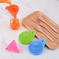 thumbnail image 4 of Less Than 5 Funnel 4Pc Home Kitchen Food Grade Silicone Candy Color Folding Funnel Telescopic Hang, 4 of 8