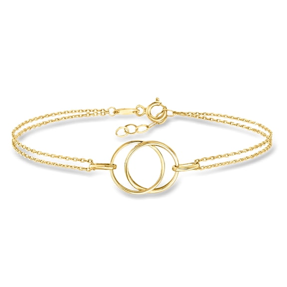 Ross-Simons 10kt Yellow Gold Double-Circle Bracelet, Women's, Adult