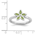 thumbnail image 5 of 925 Sterling Silver Stackable Expressions Peridot Flower Ring Size: 5; for Adults and Teens; for Women and Men, 5 of 5