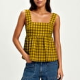 thumbnail image 6 of Feancey Women's Gingham Tank Top Bow Tie Back Casual Peplum Tank Tops Square Neck Sleeveless Babydoll Shirts 2026 Trendy Y2K Clothes Yellow L, 6 of 9