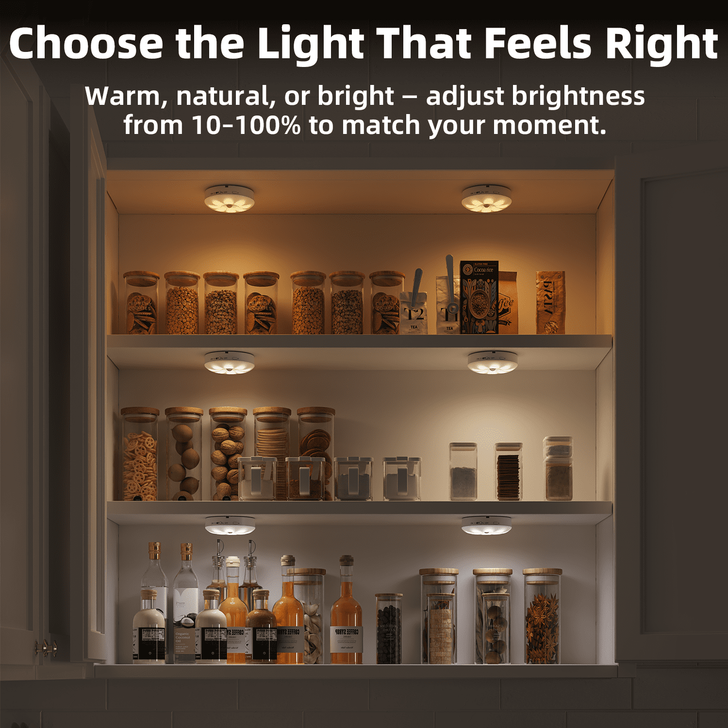 EZVALO 1000mAh Rechargeable Puck Lights with Remote, Motion Sensor Under Cabinet Lighting, 3 Color Temps & 12 RGB Colors, Dimmable Magnetic Stick-On Lights for Kitchen Closet, 6-Pack