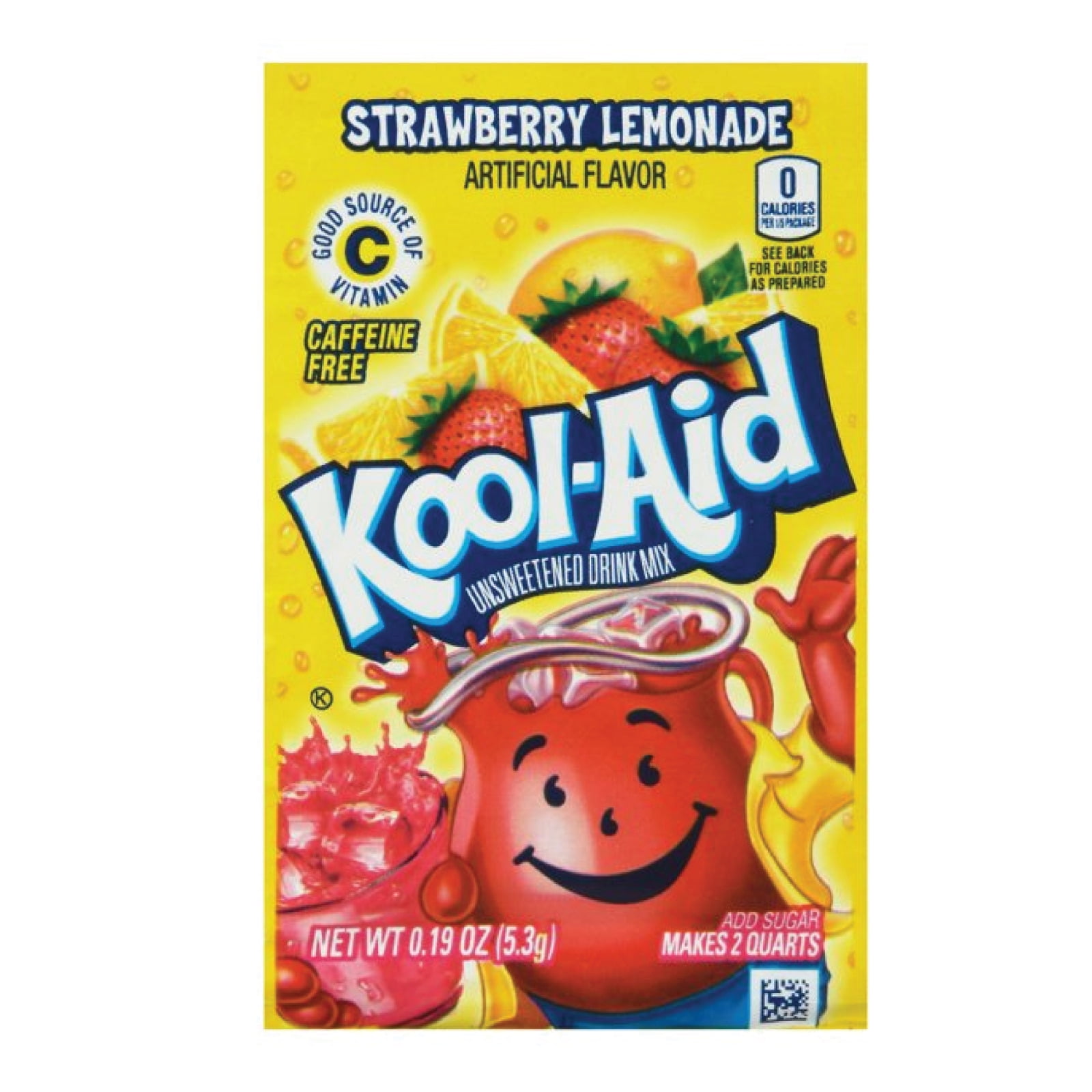 Full Box 48x Packets Kool-Aid Strawberry Lemonade Soft Drink Mix - Caffeine Free