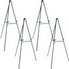 U.S. Art Supply 66" High Showroom Black Aluminum Display Easel (Pack of 4), Adjustable Floor Tabletop Presentation Stand
