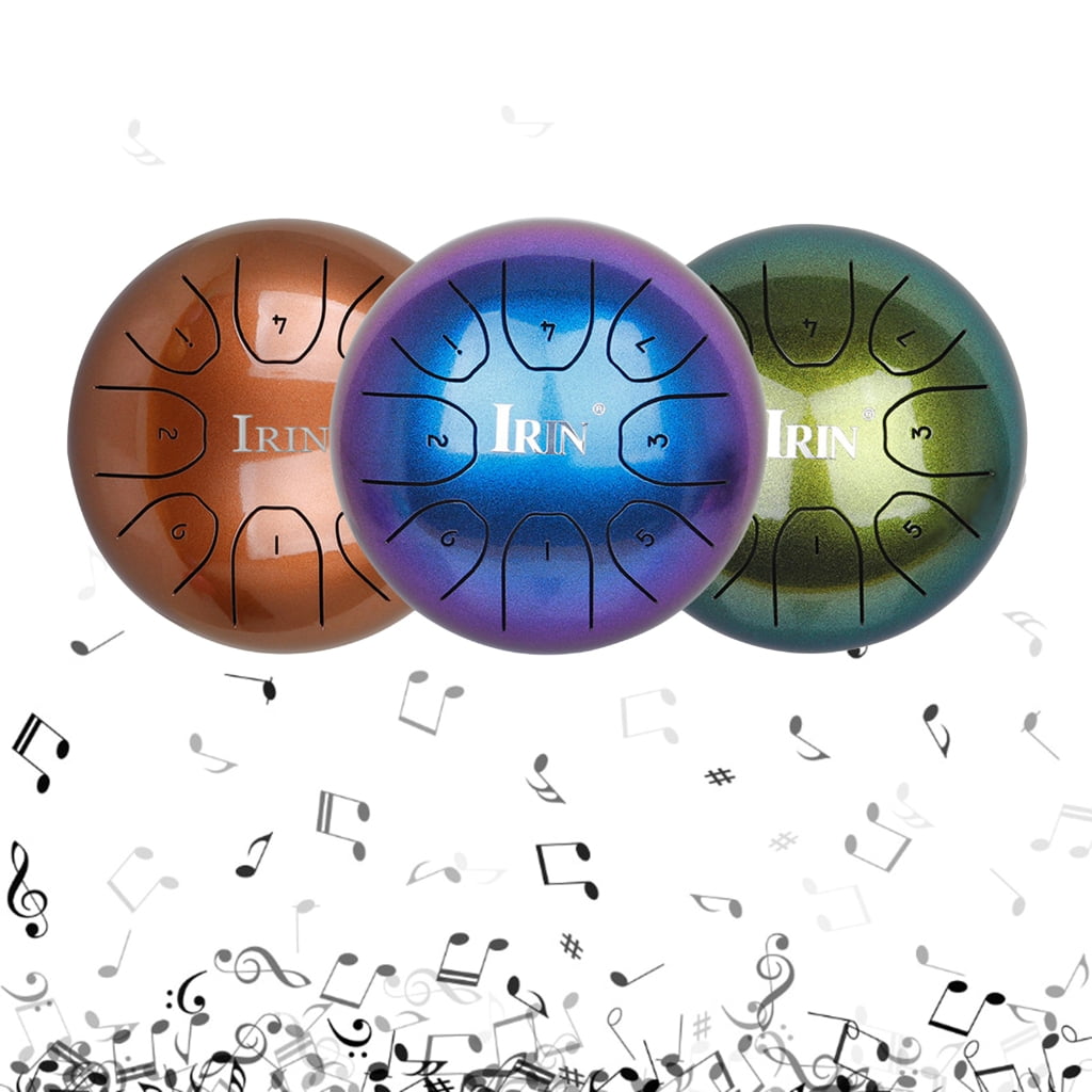 Steel Tongue Drum 5.5Inch, 8 Notes Hand Pan Drum Percussion Instrument with Mallets, Drumsticks, Carrying Bag, for Adult