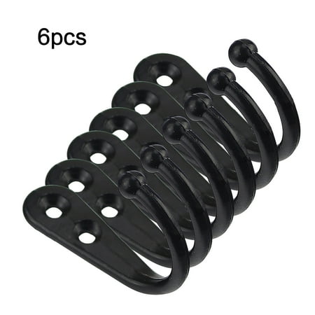 

Black Wall Hooks With Screwsand Anchor For Key Towel Hat (U Shape)