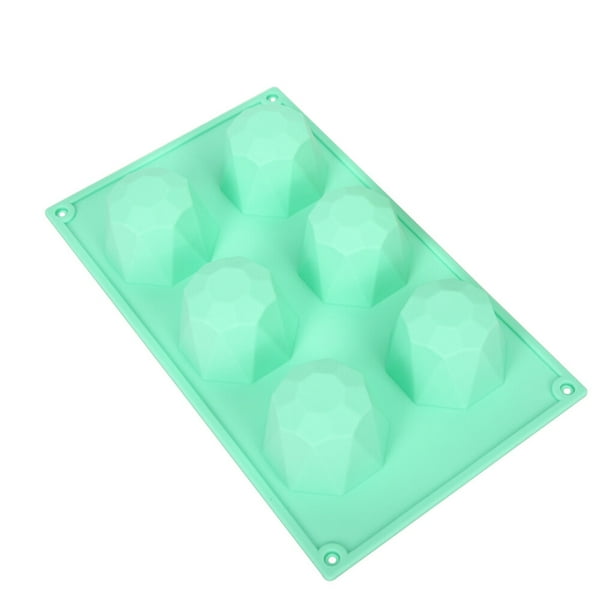 Injueey Molde de pastel de color aleatorio, 6 ranuras en forma de cristal, bandeja para hornear pasteles, molde de silicona con forma de bola Herramientas y accesorios para hornear