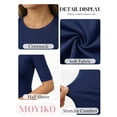 thumbnail image 4 of MOYIKO Half Sleeve T Shirts for Women Summer Trendy Crewneck Tops Spring Casual Slim Fitted Basic Tees, 4 of 7