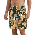 thumbnail image 2 of Bixox Men's Mushrooms Honeycomb printing Casual Classic Fit Short Summer Beach Shorts, 2 of 6