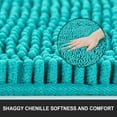 thumbnail image 3 of Junovo Plush Teal Chenille Bath Rug, 24" x 36", Non-Slip, 3 of 7