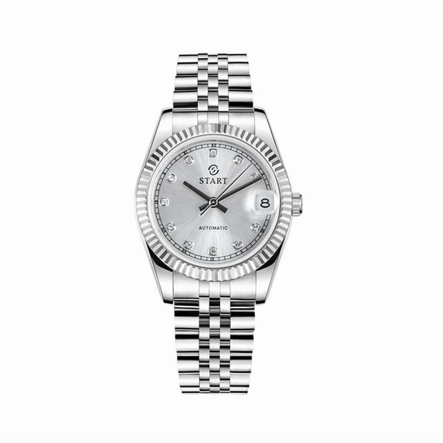【START】Women's Automatic Mechanical Watch Leisure Fashion Metal Women's Watch Zircon Dial Waterproof Date Function