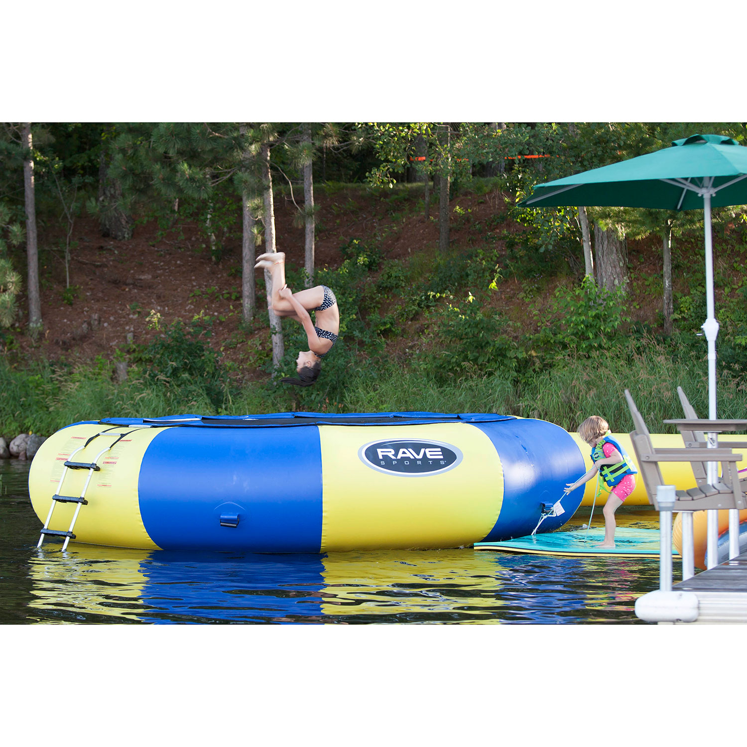 Inflatable Piece Anchor Connection Kit,20 Water Trampoline w/ Ladder 